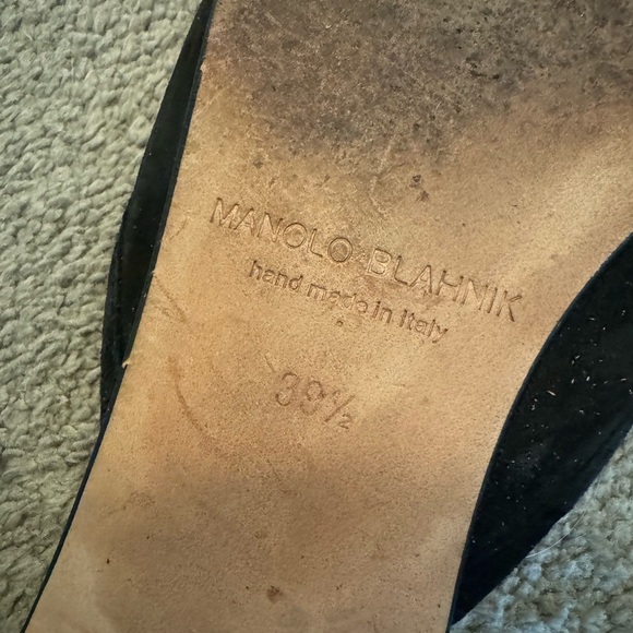 MANOLO BLAHNIK ballerimu mules - black size 39.5 - Picture 6 of 11